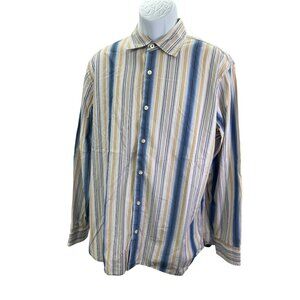 Banana Republic Mens Striped Button-Up Shirt L Cotton Made In China
